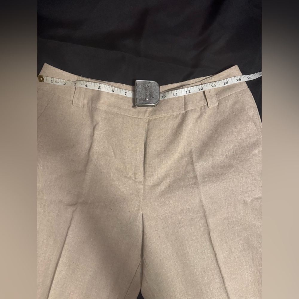 Cato light beige-oatmeal colored boot cut style linen pants - women’s size 10 - Picture 9 of 15